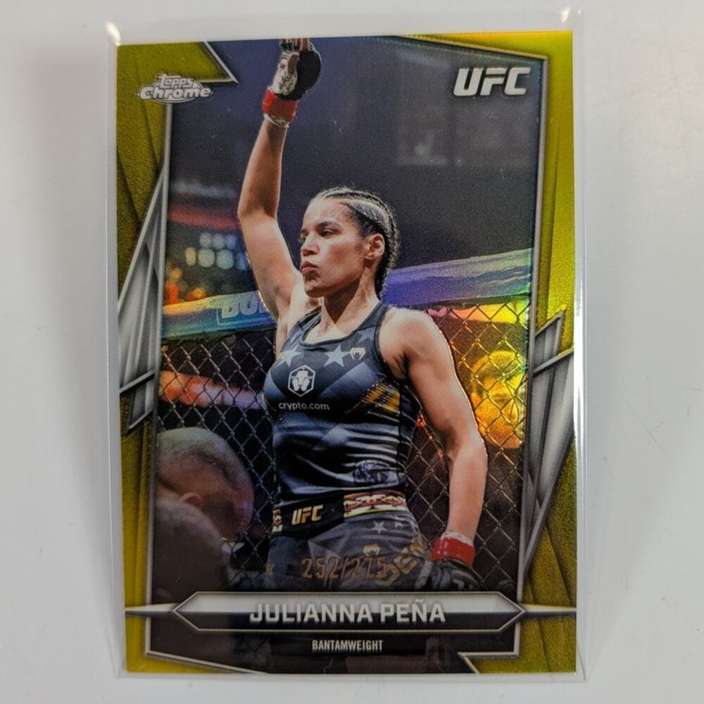 2026 Topps Chrome UFC Julianna Pena #175 Yellow Refractor /275 Parallel